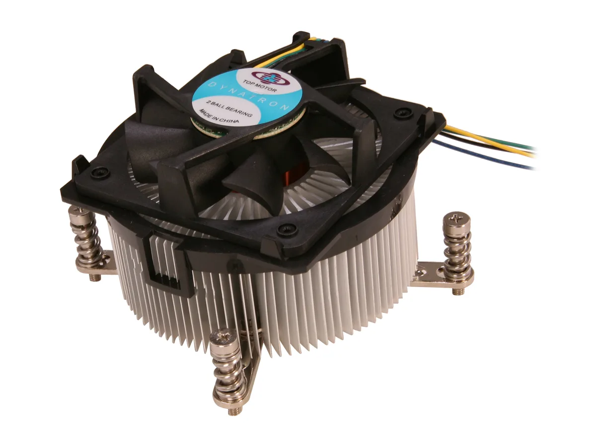 Compact silver aluminium radial-fin heatsink with centred 77 mm fan, 62 mm tall