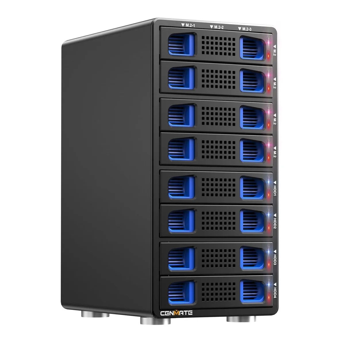 AUTENS AUTENS CENMATE Hybrid 4×2.5/3.5" SATA + 12× M.2 NVMe Enclosure with Fan, USB 3.2 Gen 2 — 商品照片