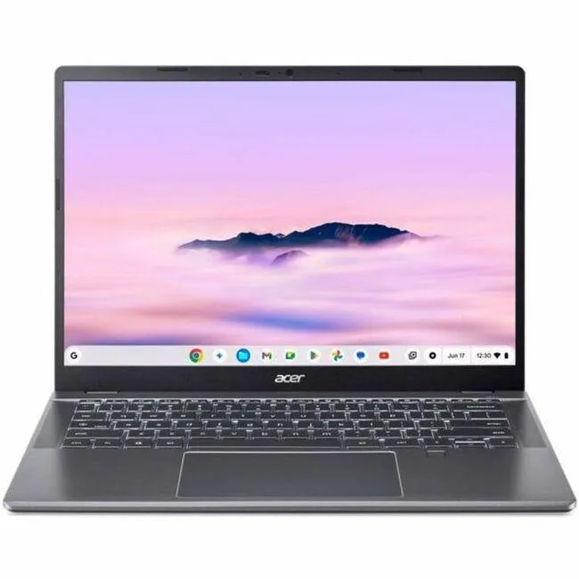 Silver clamshell laptop, 14 inch matte screen, iron finish