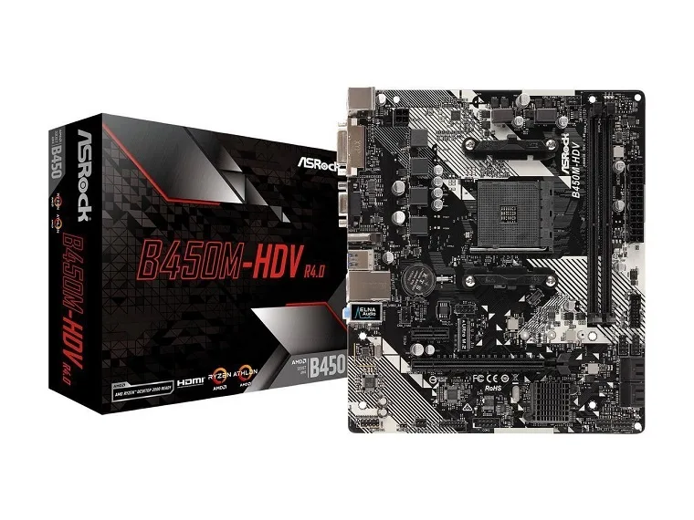 ASRock ASRock B450M-HDV R4.0 AM4 AMD motherboard — photo du produit