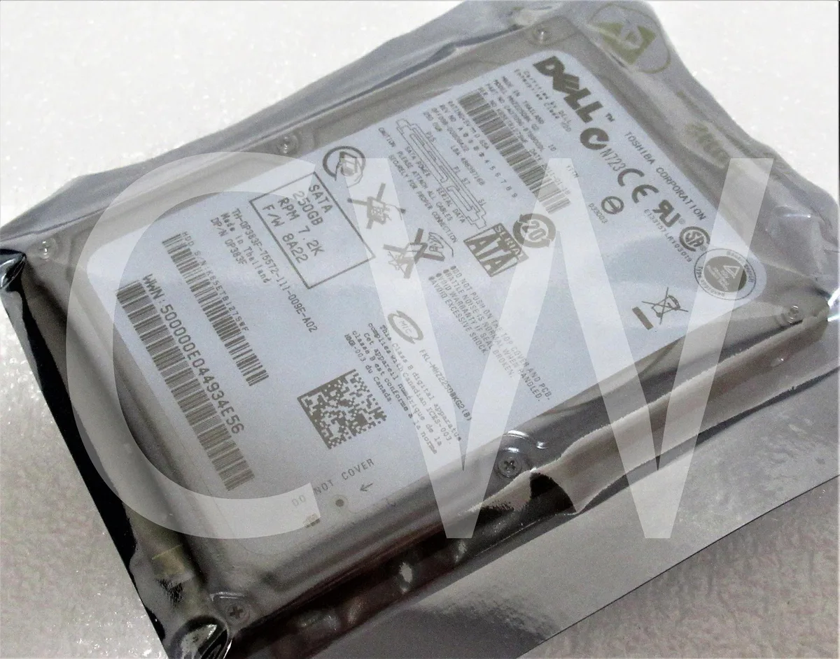 Silver 3.5 inch bare hard drive with exposed circuit board