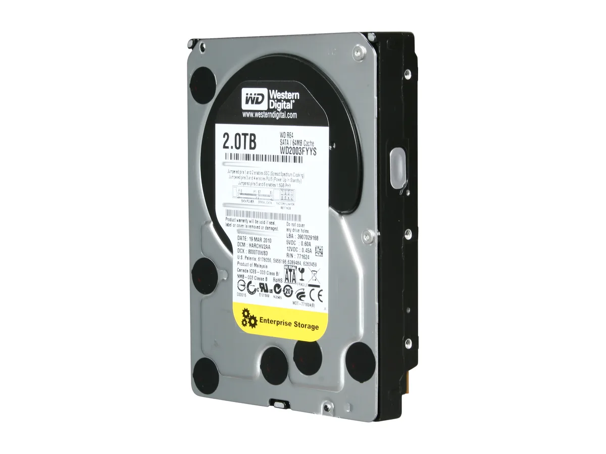Western Digital Western Digital RE4 WD2003FYYS 2TB 7200 RPM 64MB SATA 3.0Gb/s 3.5" internal hard drive — 제품 사진