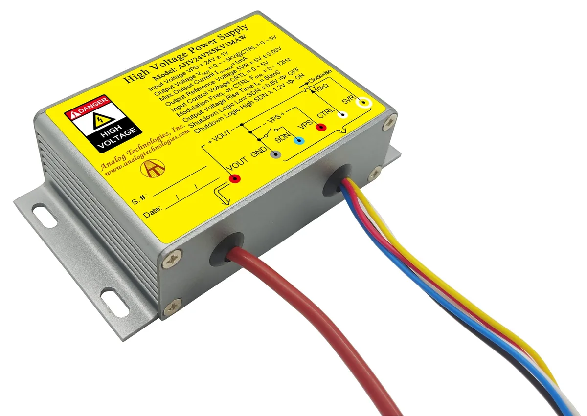 Analog Technologies Analog Technologies AHV24VN5KV1MAW High Voltage Power Supply -5kV 1mA 24V DC-DC — photo du produit