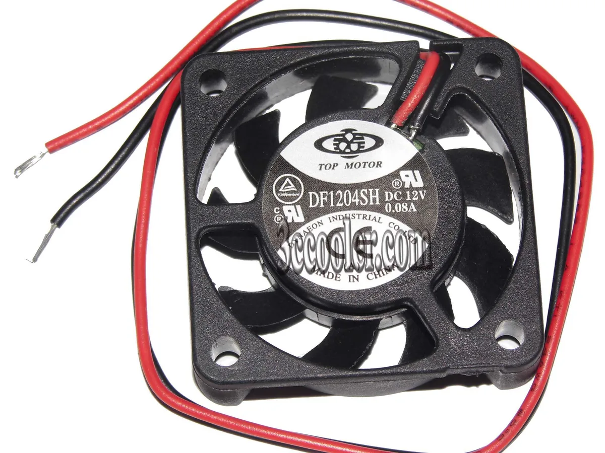 Black 40mm square cooling fan with two wires