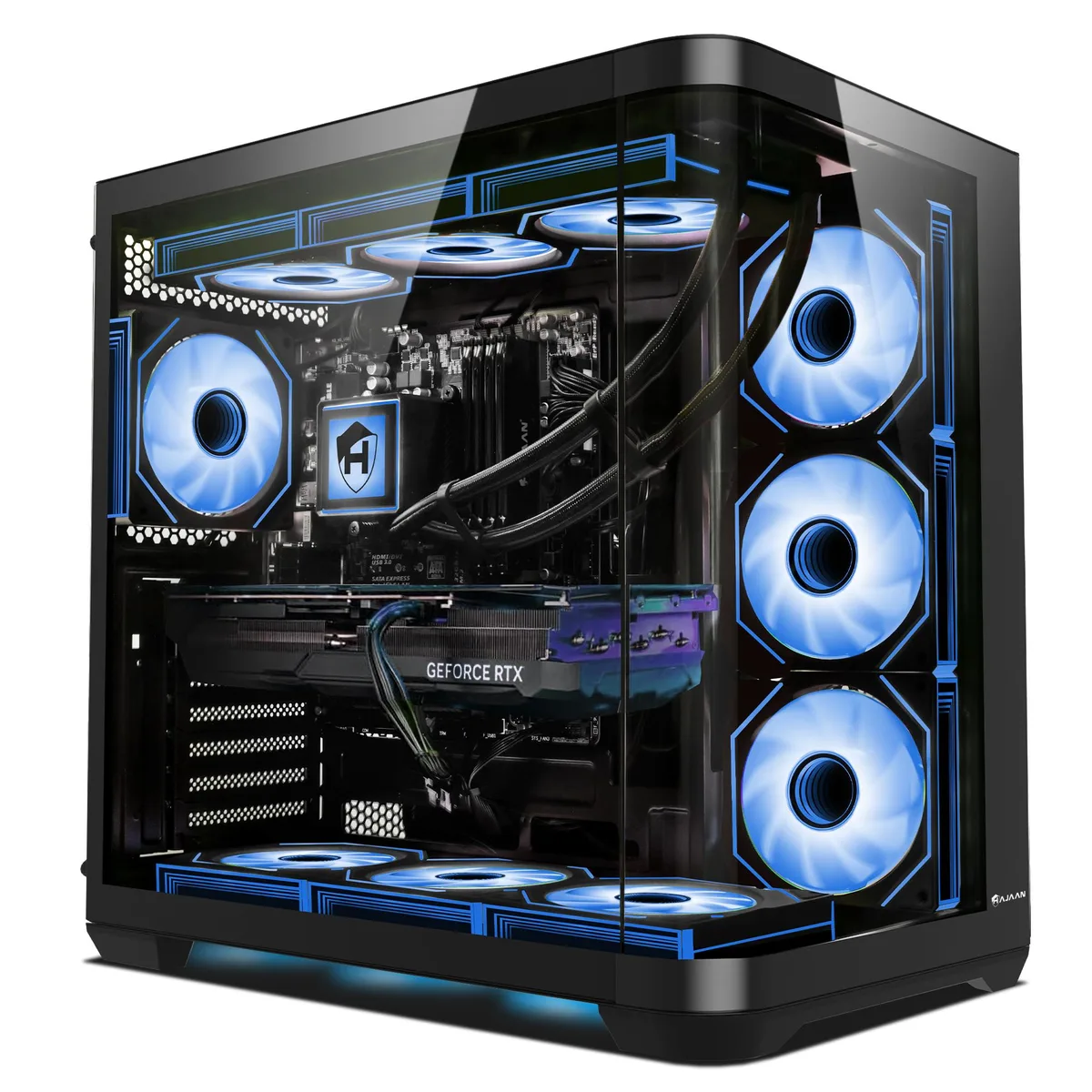 HAJAAN HAJAAN PhantomX Gaming PC Ryzen 7 7800X3D RTX 5070 12GB 32GB DDR5 2TB NVMe Liquid Cooled — fotografija proizvoda