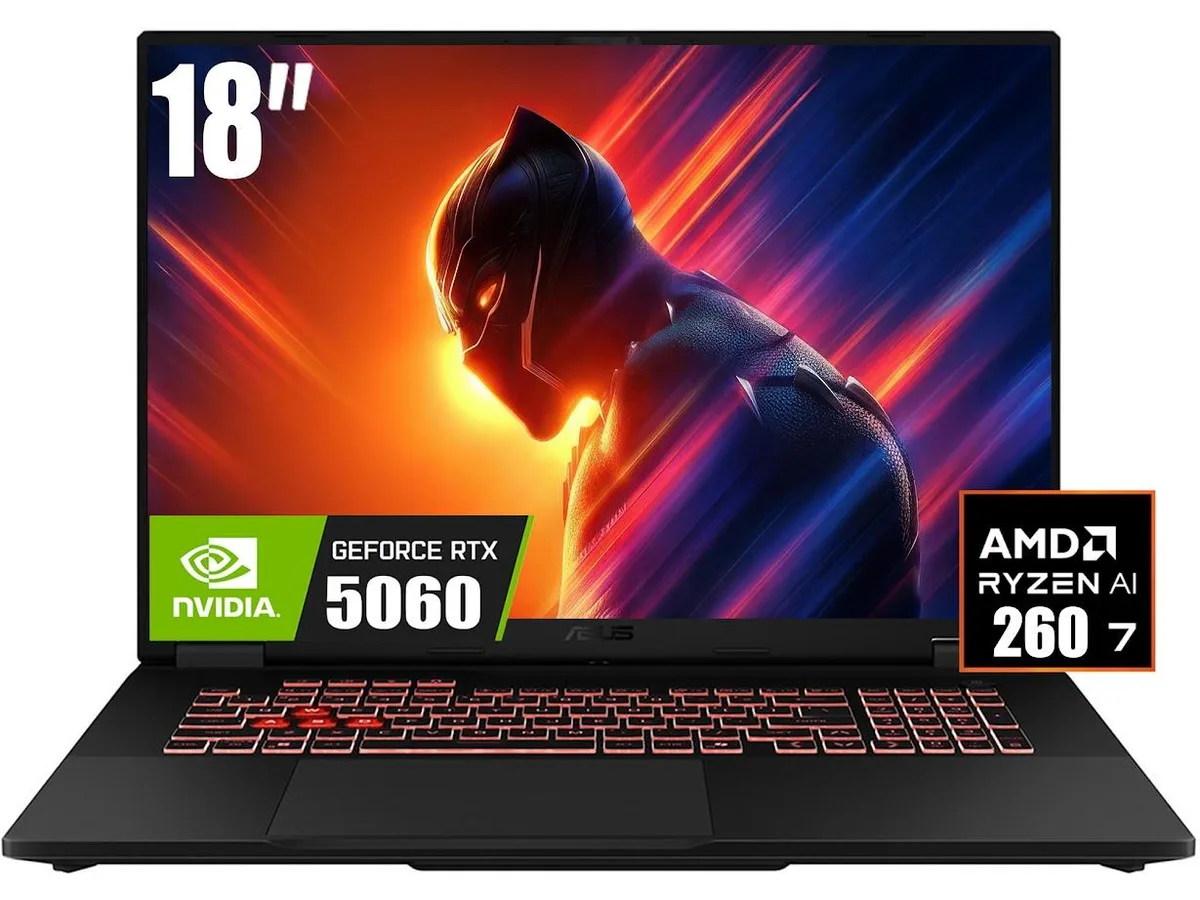 ASUS ASUS TUF A18 gaming laptop 18" WUXGA 144Hz Ryzen 7 260 RTX 5060 32GB DDR5 2TB PCIe — product photo