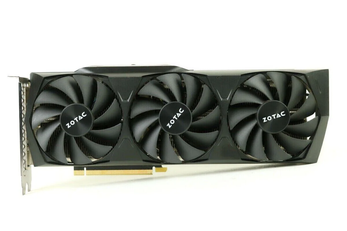 ZOTAC RTX 3070 graphics card with triple black fans