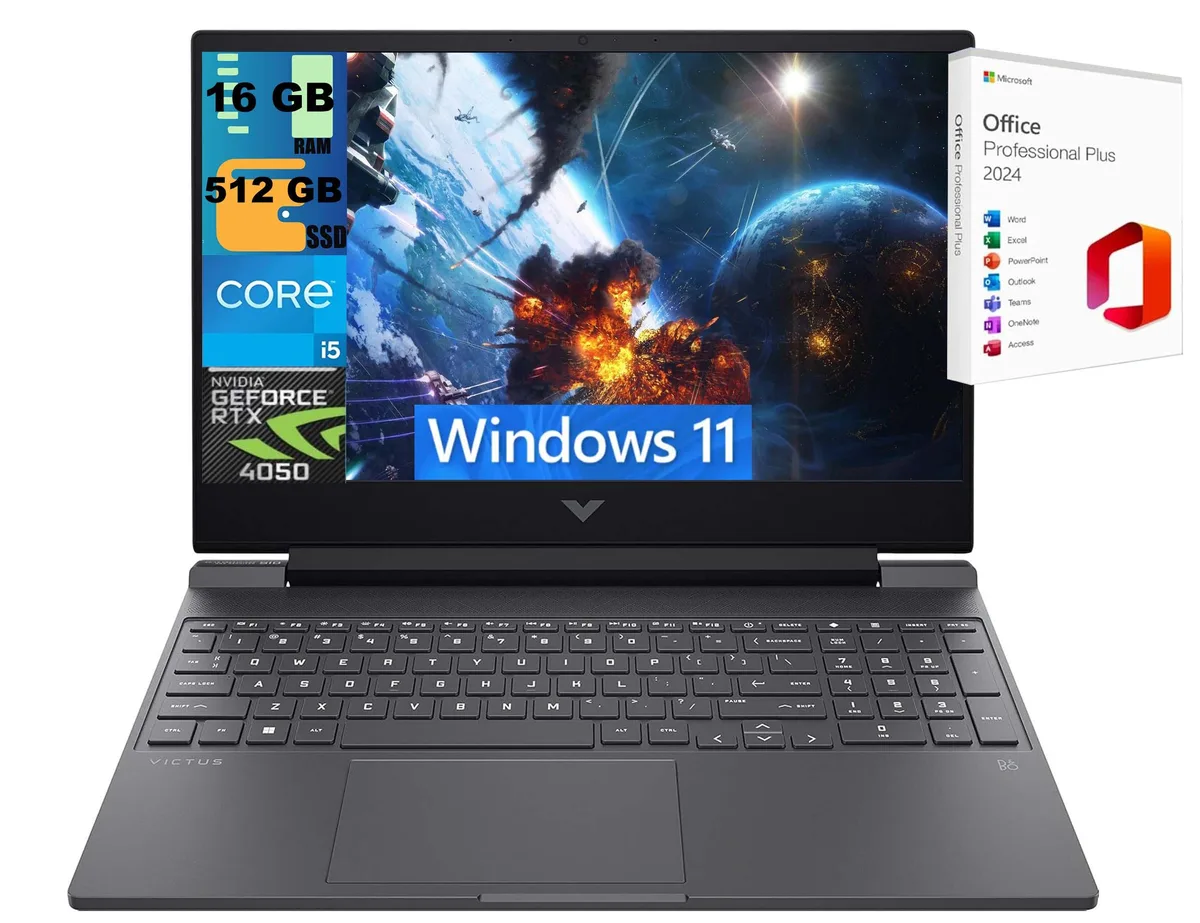 HP HP Victus 15 gaming laptop i5-13420H RTX 4050 16GB 512GB Black — product photo