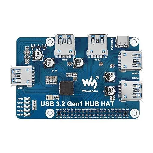 LORDWORLD LORDWORLD USB 3.2 Gen1 HUB HAT 4 Ports for Raspberry Pi — foto produk