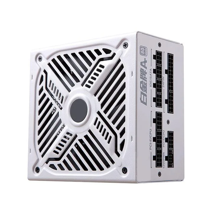 White fully modular ATX power supply, 155 mm long, 140 mm fan, white finish