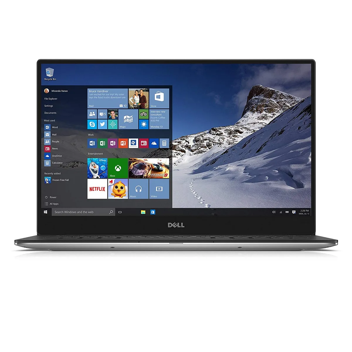 Silver-grey Dell XPS 13.3 inch ultrabook closed showing matte finish and thin profile