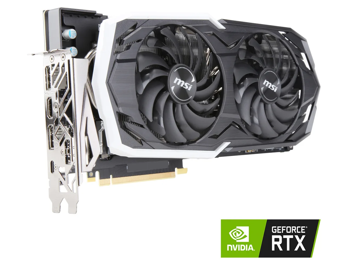 MSI GeForce RTX 2070 Armor dual-fan graphics card in black and silver