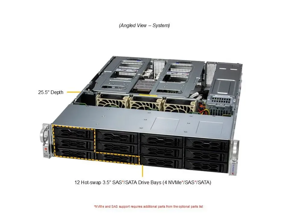 Supermicro Supermicro AS -2015CS-TNR-G1 2U rack server EPYC 9454P 48-core 768GB DDR5 2x 960GB M.2 NVMe — fotografia produktu
