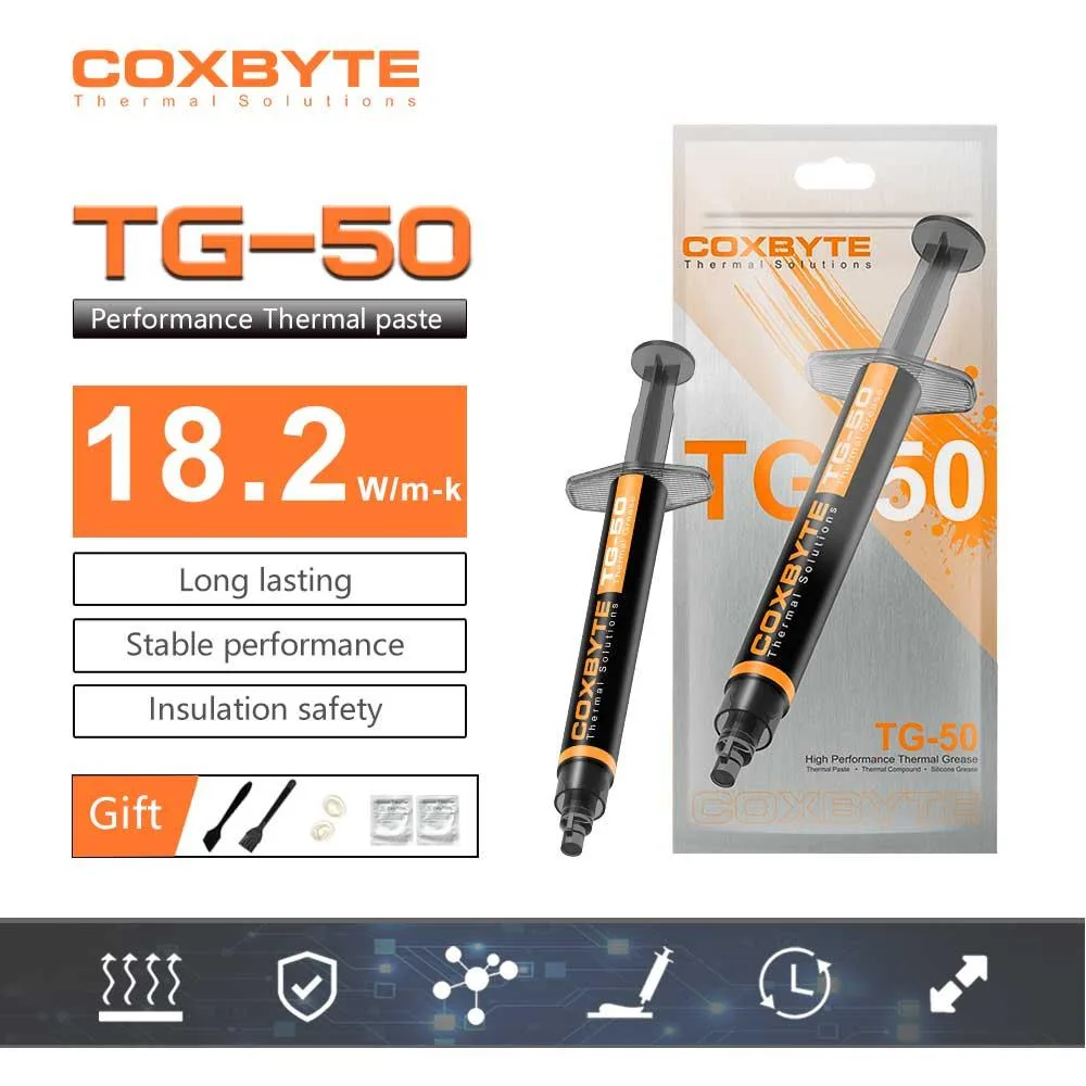 coxbyte coxbyte TG-50 thermal paste 18.2W/mK 4.0g — zdjęcie produktu