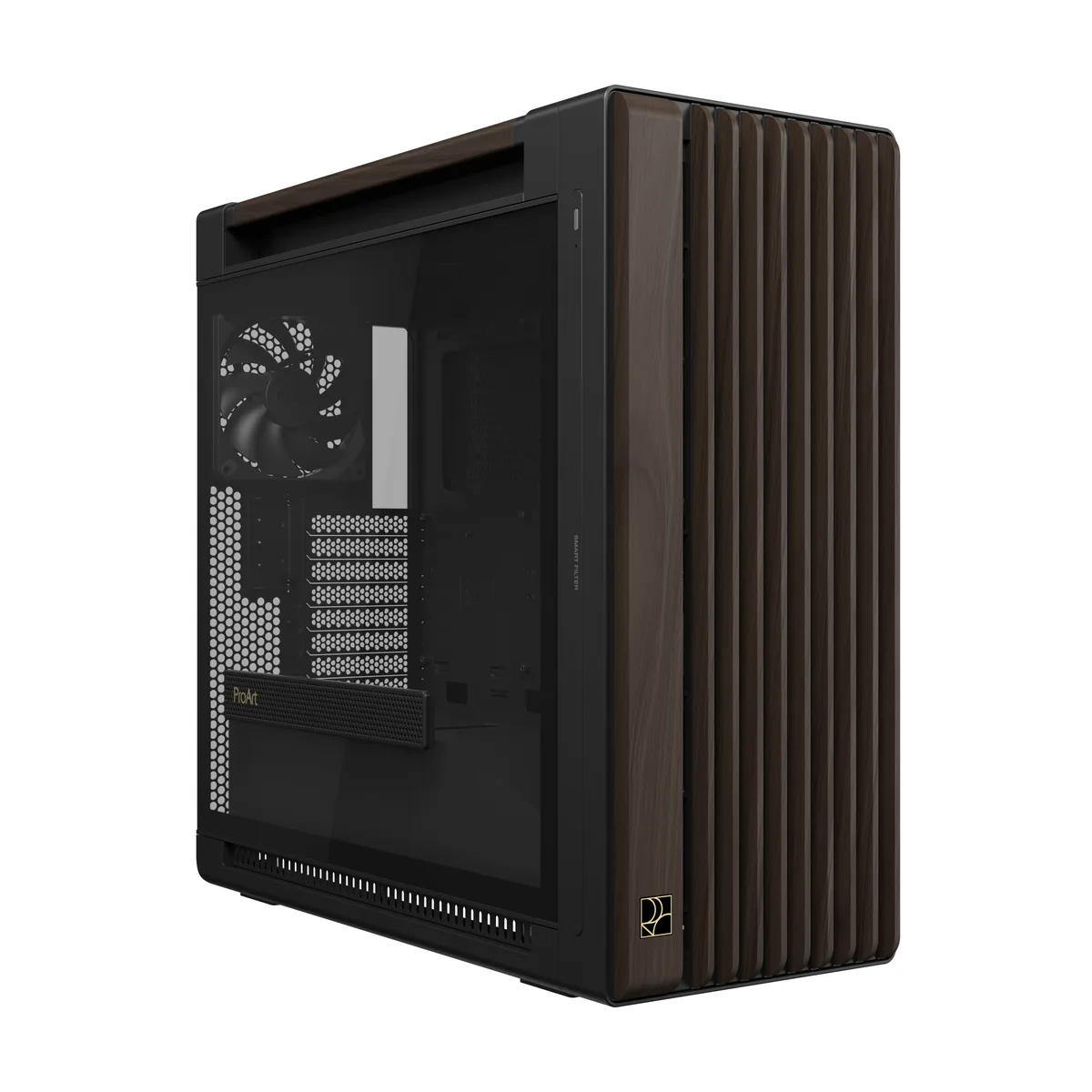 ASUS ASUS PROART PA602 WALNUT WOOD TG PWM MODERN BLACK PC case — product photo
