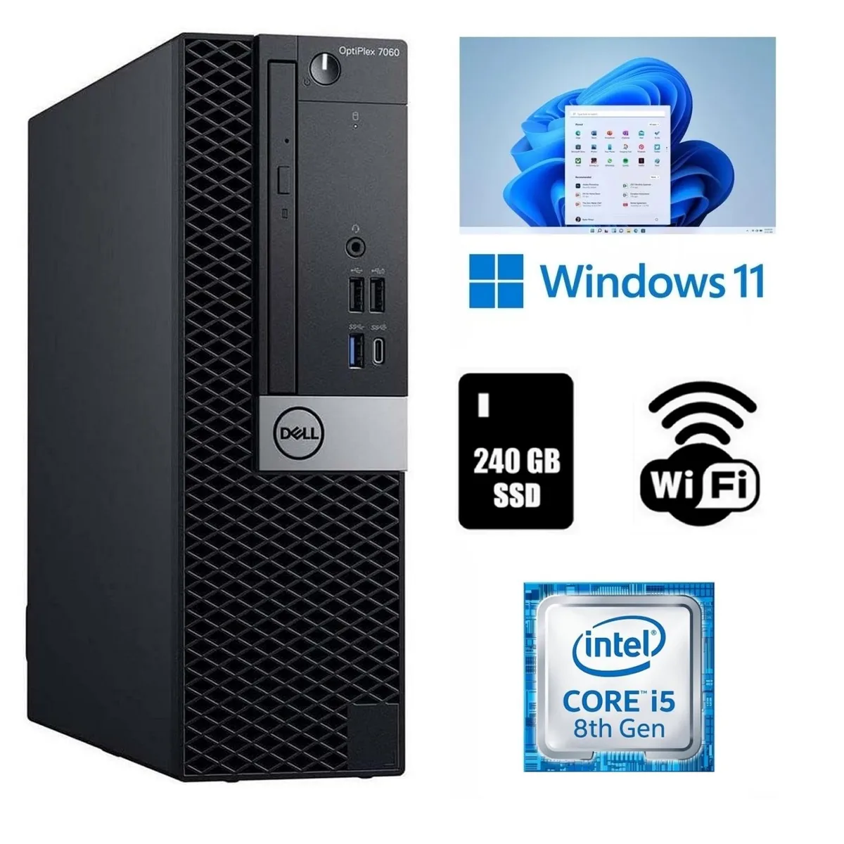 DELL DELL OptiPlex 7060 SFF i5-8500 16GB 240GB SSD Wi-Fi Windows 11 Pro — toote foto