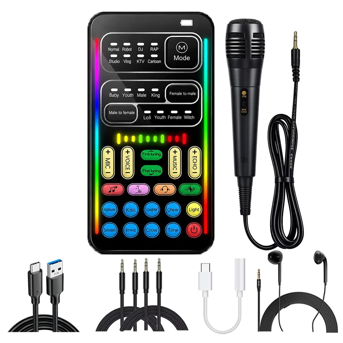 DIANMO i9 Voice Changer Sound Card Kit 16 Effects Type-C — 제품 사진