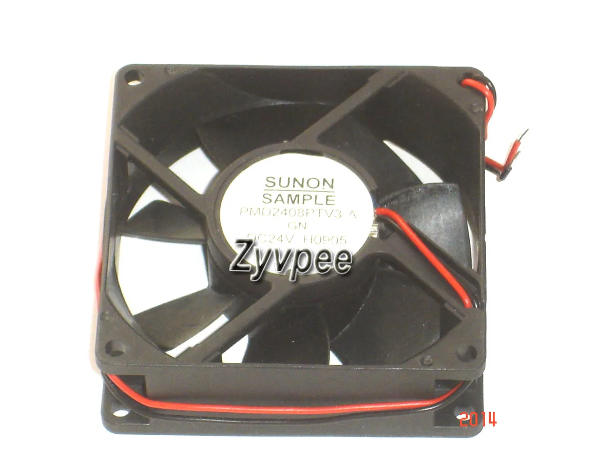 Black square 80mm maglev CPU fan with 24V two-wire connector