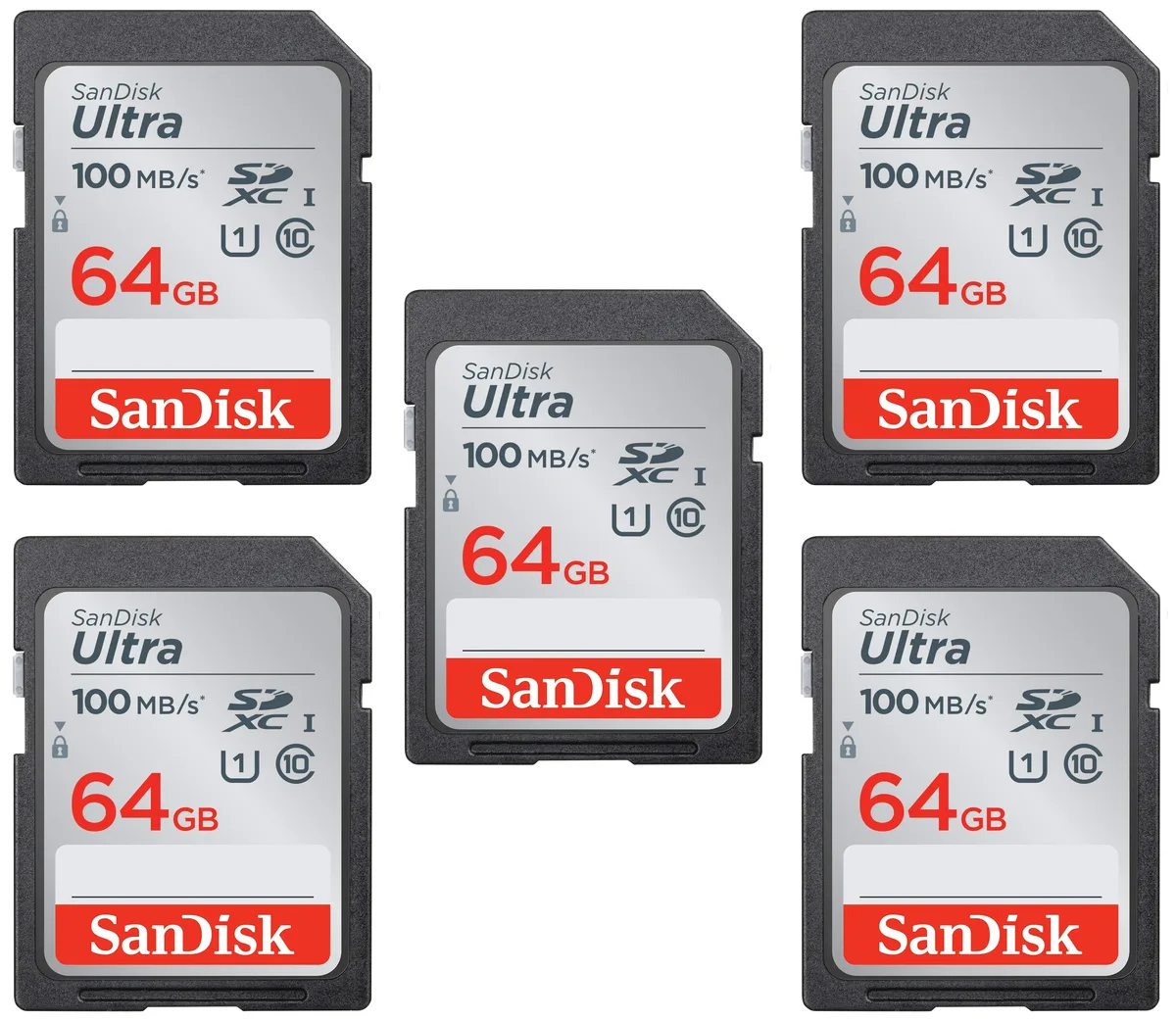 SanDisk SanDisk Ultra 64GB SDXC Class 10 5-pack — תמונת המוצר