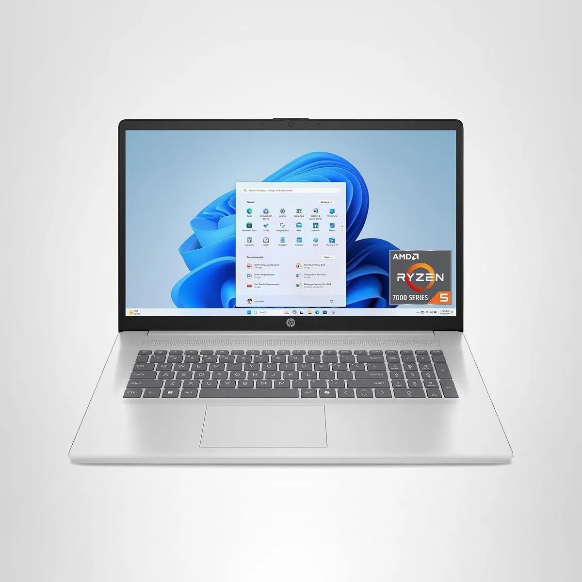 HP 17.3 inch laptop Natural Silver finish closed lid
