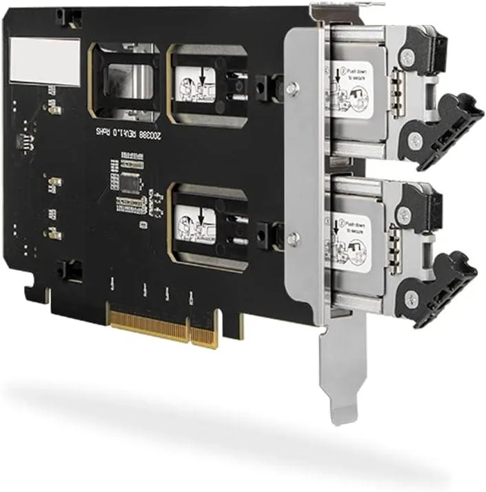 ICY DOCK ICY DOCK ExpressSlot MB842MP-B Dual Bay M.2 NVMe PCIe 4.0 x8 Adapter Card — zdjęcie produktu