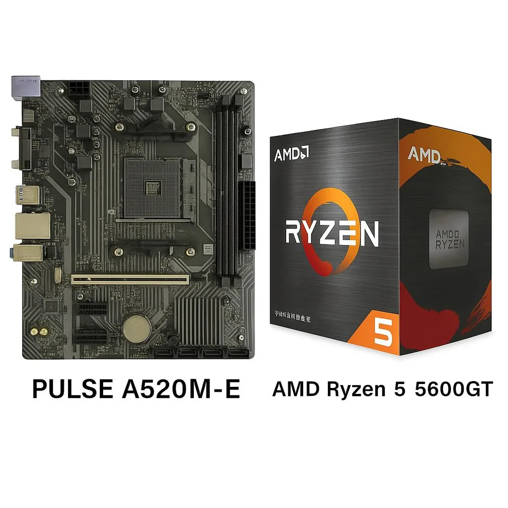 Sapphire Tech Sapphire Tech PULSE A520M-E AM4 Motherboard & Ryzen 5 5600GT 6-Core APU Combo — product photo
