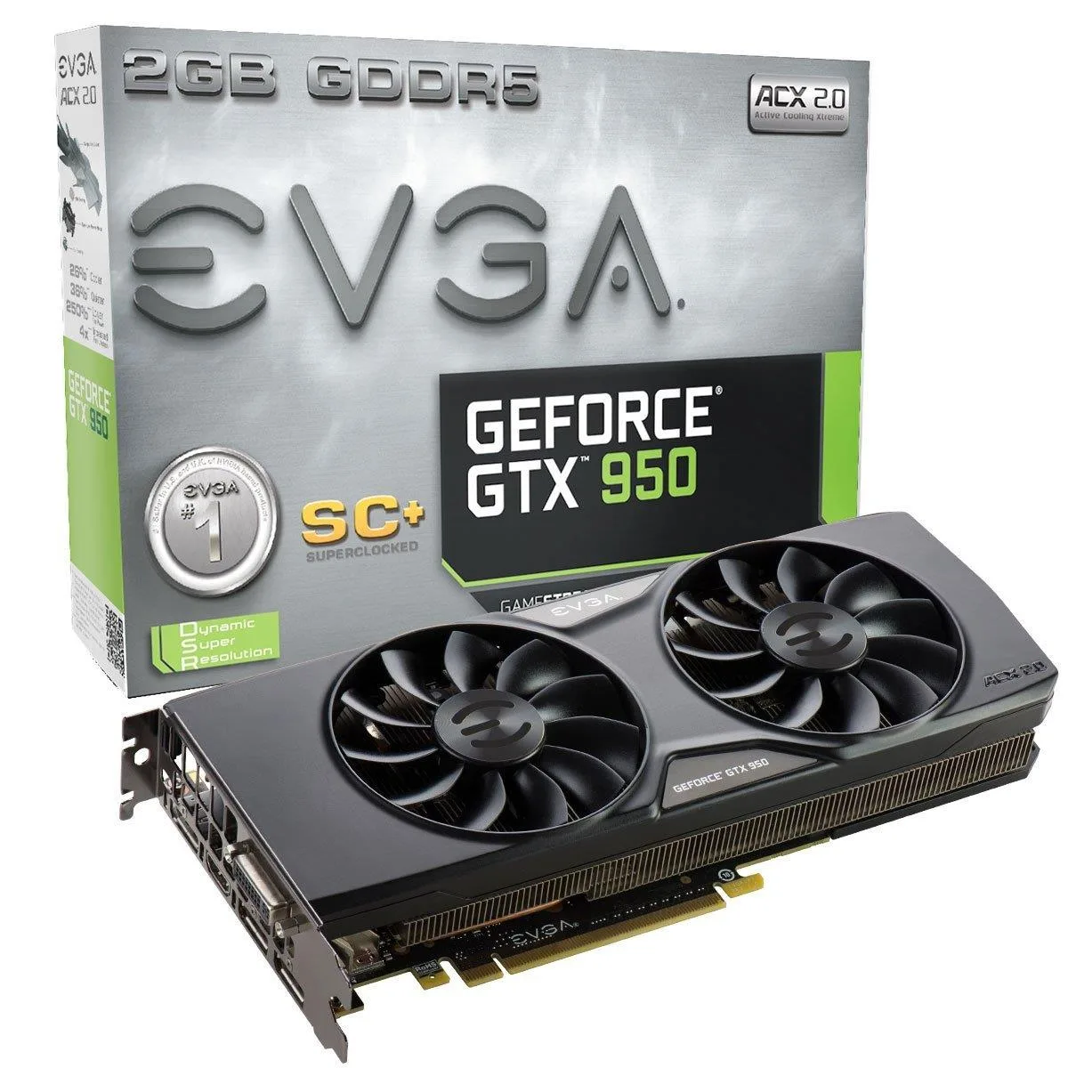 EVGA EVGA GeForce GTX 950 2GB SC+ GAMING Silent Cooling graphics card — product photo