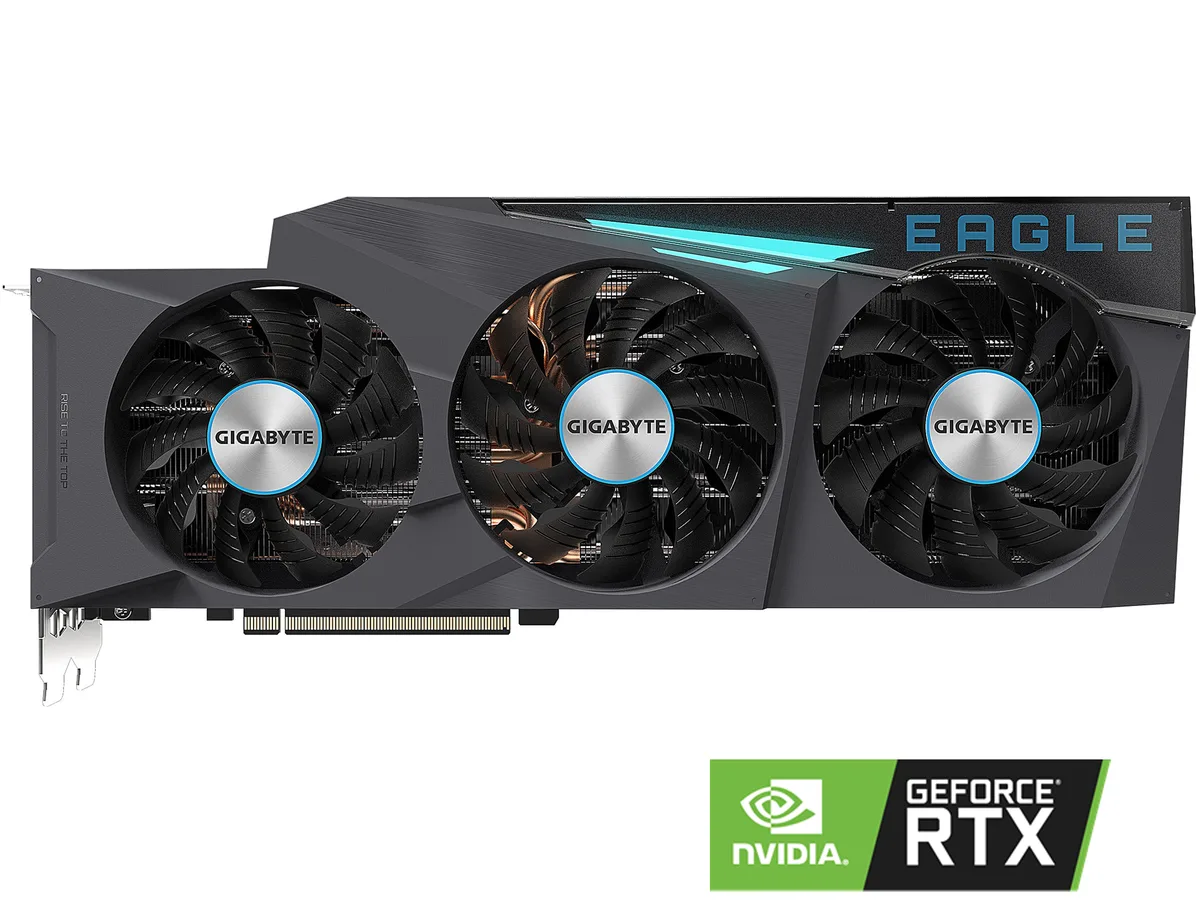 GIGABYTE RTX 3090 Eagle triple-fan graphics card with metal backplate
