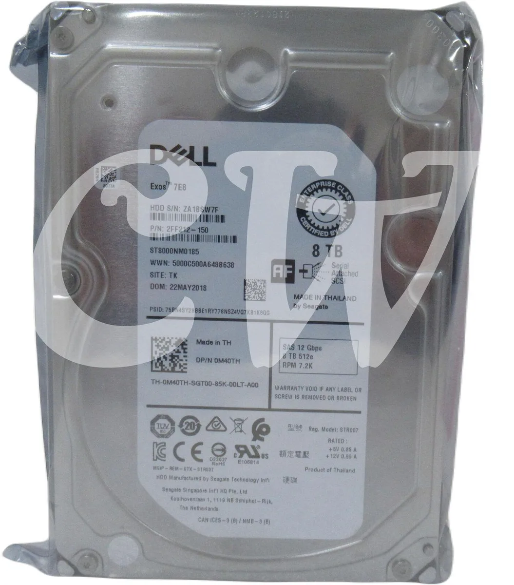 DELL DELL ST8000NM0185 8TB 7200RPM SAS 12Gb/s 512MB 3.5" internal hard drive — 商品写真