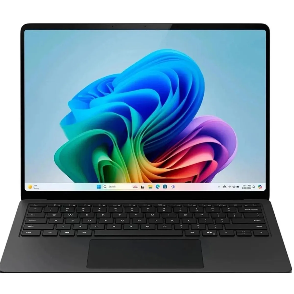 Black 13.8 inch touchscreen laptop with thin bezels