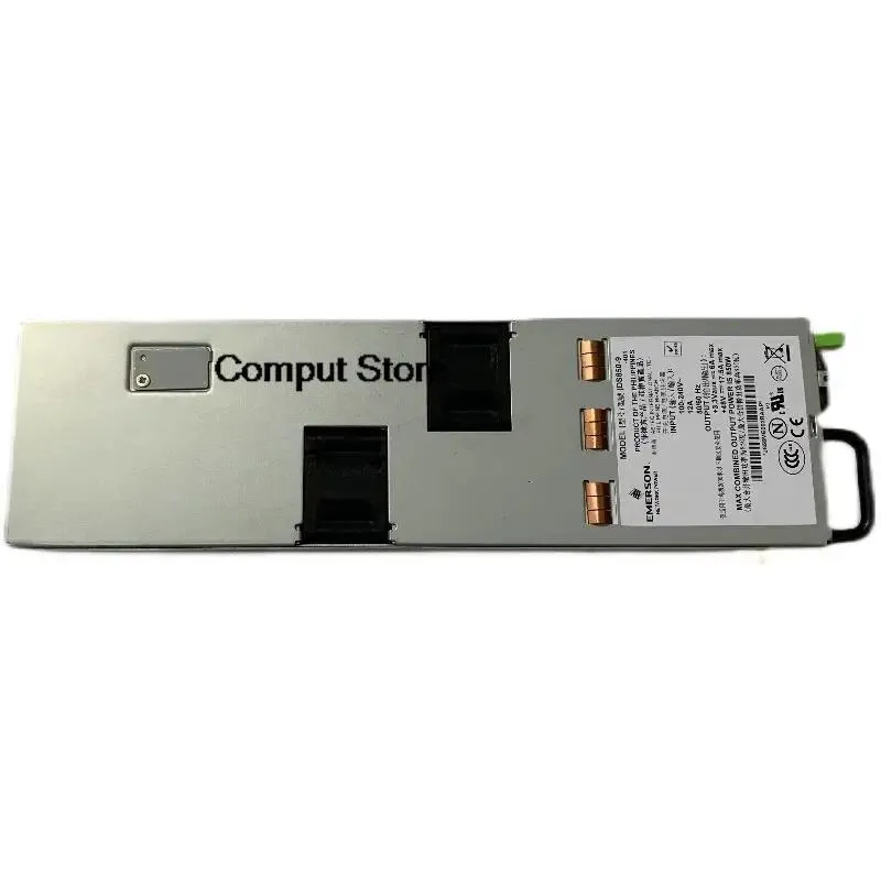 Silver rectangular server power supply unit with handle and ventilation grille