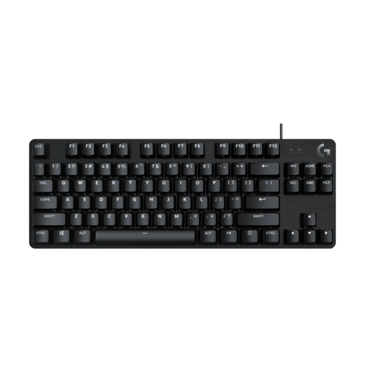 Compact black aluminum tenkeyless mechanical keyboard with white backlighting and PBT keycaps