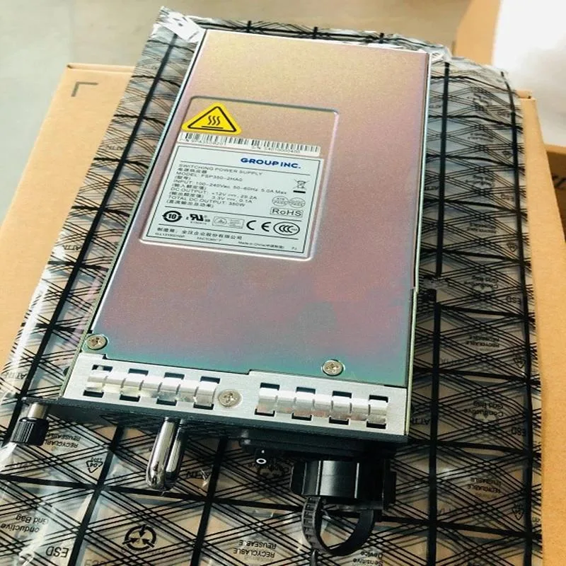 Rectangular ATX power supply unit in black metal finish