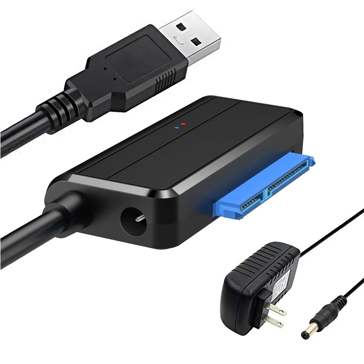 SoNNeT T04 SATA to USB 3.0 Hard Drive Adapter 2.5 3.5 inch 12V 2A Power Supply UASP Black — Produktfoto