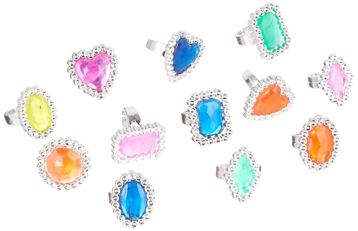 Rhode Island Novelty JRJERI1 Plastic Jewel Rings 24 Count — ürün fotoğrafı