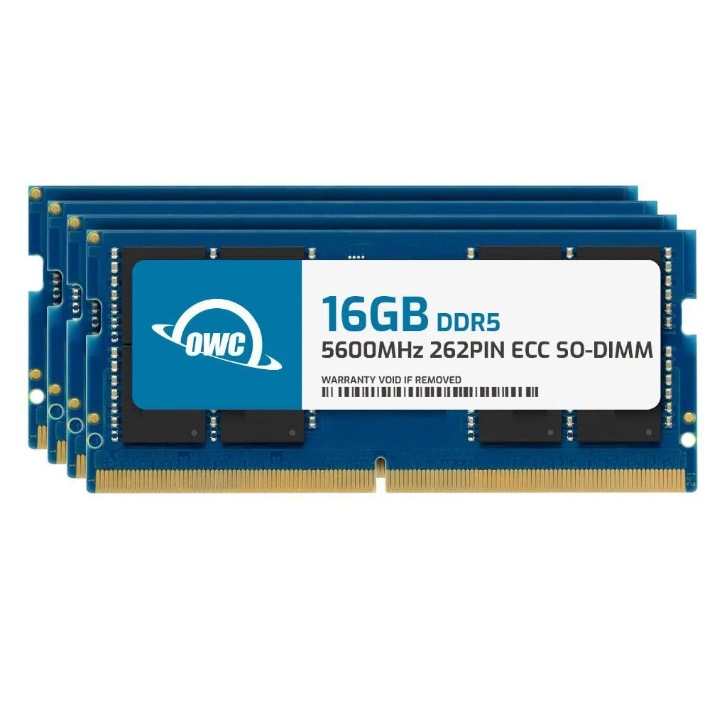OWC OWC 64GB (4x16GB) DDR5 5600 CL46 262-pin 1.1V ECC SODIMM laptop RAM — fotografie produktu