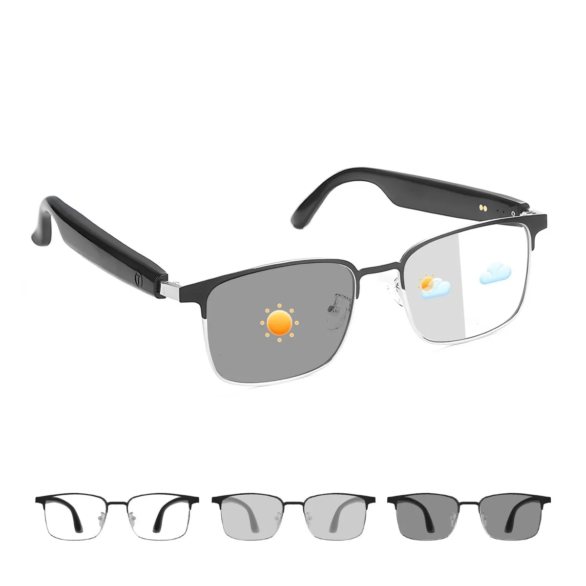 Tulbeys GS06 Smart Glasses Silver Bluetooth 5.3 — fotografie produktu